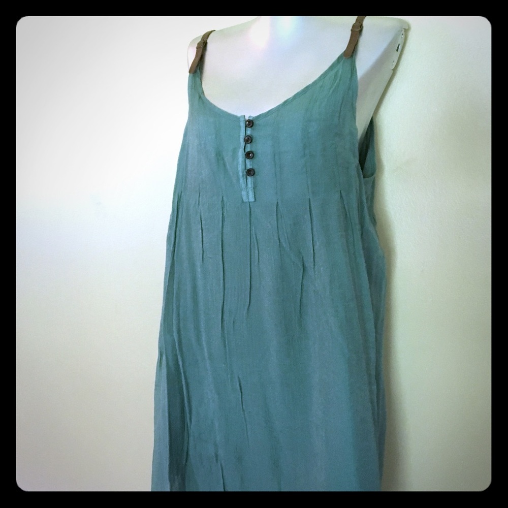 Gauzy Tiered Green Summer Dress